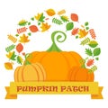 Vector pumpkin patch leaves Royalty Free Stock Photo