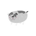 Vector puppy with grunge texture. Grey bulldog.