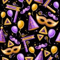 Vector Purim Seamless Pattern