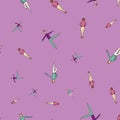 Vector Purple Ballet Men and Women Dancing background pattern