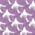 Vector Purple Bird Silhouettes Diagonal Seamless