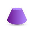 Vector purple blunted cone with gradients and shadow for game, icon, package design, logo, mobile, ui, web, education