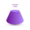 Vector purple blunted cone with gradients and shadow for game, icon, package design, logo, mobile, ui, web, education