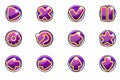 Vector purple circles collection set glass buttons for Ui Royalty Free Stock Photo