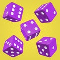 Vector purple dice set