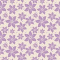 Vector purple ditsy floral stitch textreed seamless pattern background design. Perfect for fabric, wallpaper, scrapbooking project