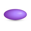 Vector purple ellipsoid with gradients and shadow for game, icon, package design, logo, mobile, ui, web, education. 3d