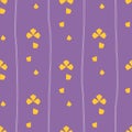 Vector purple Falling Petals seamless pattern background. Royalty Free Stock Photo