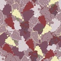 Vector purple grapes Wine and Champagne Collection seamless pattern background Royalty Free Stock Photo