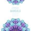 Vector purple mandala. Decor for your design, lace ornament. Round pattern, oriental style