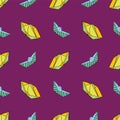 Vector Purple small Origami paper boats background pattern Royalty Free Stock Photo