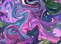 Vector Purple Pink Hand drawn artwork on water marble texture. Liquid paint pattern. Abstract colorful background in ebru