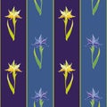 Vector purple seamless pattern background: Silk Stocking Iris. Royalty Free Stock Photo