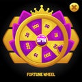 Vector purple spin wheel for the game.