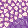 Vector purple violet flowers blooming texture corner frame border pattern card