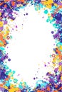 Vector purple and yellow Splattered frame