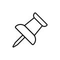 Vector push pin icon, Pushpin icon. Push pin vector illustration for graphic design. Push pin Isolated. Vector EPS10 pin Royalty Free Stock Photo