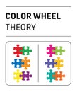 Vector puzzle color wheel theory twelve colors Royalty Free Stock Photo