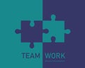 Vector puzzle game. Teamwork and bussiness concept Royalty Free Stock Photo