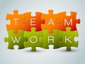 Vector puzzle teamwork illustration