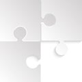 Vector 3 Puzzles Grey Pieces JigSaw. Background. Royalty Free Stock Photo