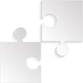 Vector 2 Puzzles Grey Pieces JigSaw. Background. Royalty Free Stock Photo