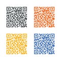Vector QR Barcode Scanner Icon In Multiple Color