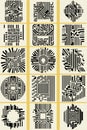 Vector QR Code and Barcode Mega-Set (15 works). Ornamental QR Code and Barcode Stamps and Badges Royalty Free Stock Photo