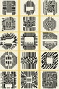 Vector QR Code and Barcode Mega-Set (15 works). Ornamental QR Code and Barcode Stamps and Badges Royalty Free Stock Photo