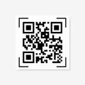Vector QR code sample for smartphone scanning isolated on white background Royalty Free Stock Photo