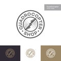 Vector quadrocopter shop logo set