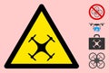 Vector Quadrocopter Warning Triangle Sign Icon