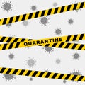 Vector warning banner with stripes. Royalty Free Stock Photo