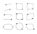 Vector Quote Boxes Set, Frames Collection, Outline Black Lines. Royalty Free Stock Photo