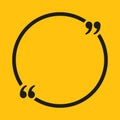 Vector Quote Circle Blank Template. Bracket.