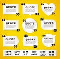 Vector quote decoration labels set