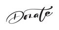 Vector quote text Donate. Calligraphy design for charity event or project banner. Help for Ukraine. Stop War Royalty Free Stock Photo