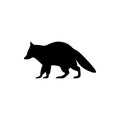 Vector raccoon silhouette view side for retro logos, emblems, badges, labels template vintage design element. Isolated on white