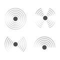 Vector radar icons. Sonar sound waves