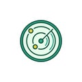 Vector Radar Screen concept round green icon Royalty Free Stock Photo