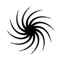 Vector radial spiral black and white background