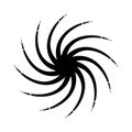 Vector radial spiral black and white background