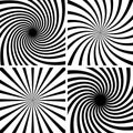 Vector radial spiral vortex swirl, Comic stripes twist hypnosis spiral rays