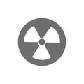 Vector radiation sign, radioactive warning gray icon.