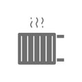 Vector radiator, heater, heat system grey icon. Royalty Free Stock Photo