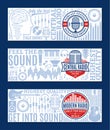 Vector radio banner set