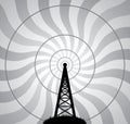 vector radio tower and air waves Royalty Free Stock Photo