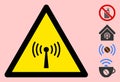 Vector Radio Transmitter Warning Triangle Sign Icon