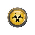 Vector - Radioactive Danger Yellow Button.