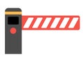 Vector railroad or construction works barrier. Railway gate icon.